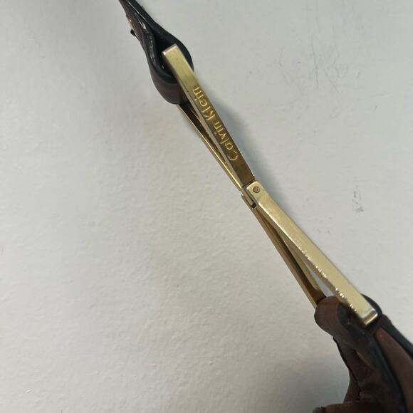 Calvin Klein Brown Leather Hobo Bag Gold Hardware - Picture 5 of 10